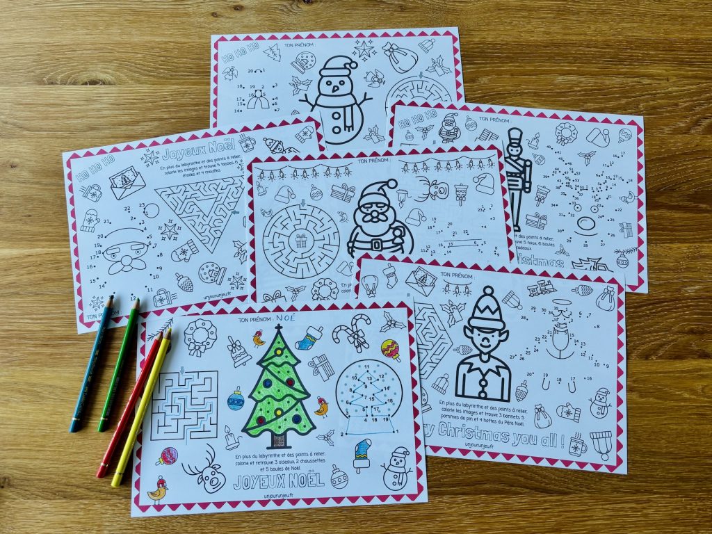 Mes sets de table de Noël à imprimer