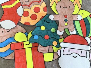 Activité de Noël : une jolie guirlande à colorier