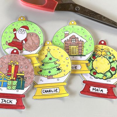 Décorations de Noël à colorier pour le sapin