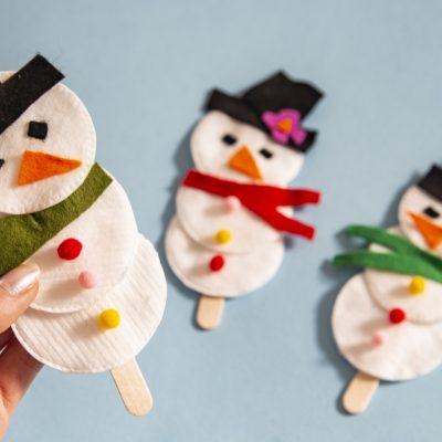 Mes petits bonhommes de neige marionnettes