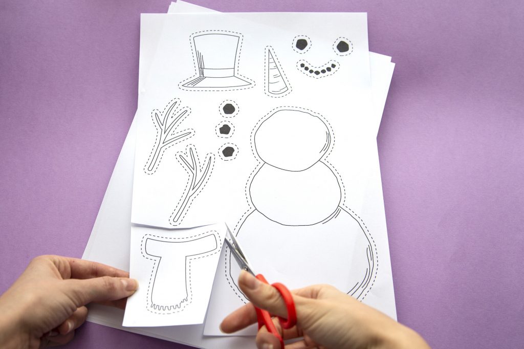 Bonhomme de neige découpage