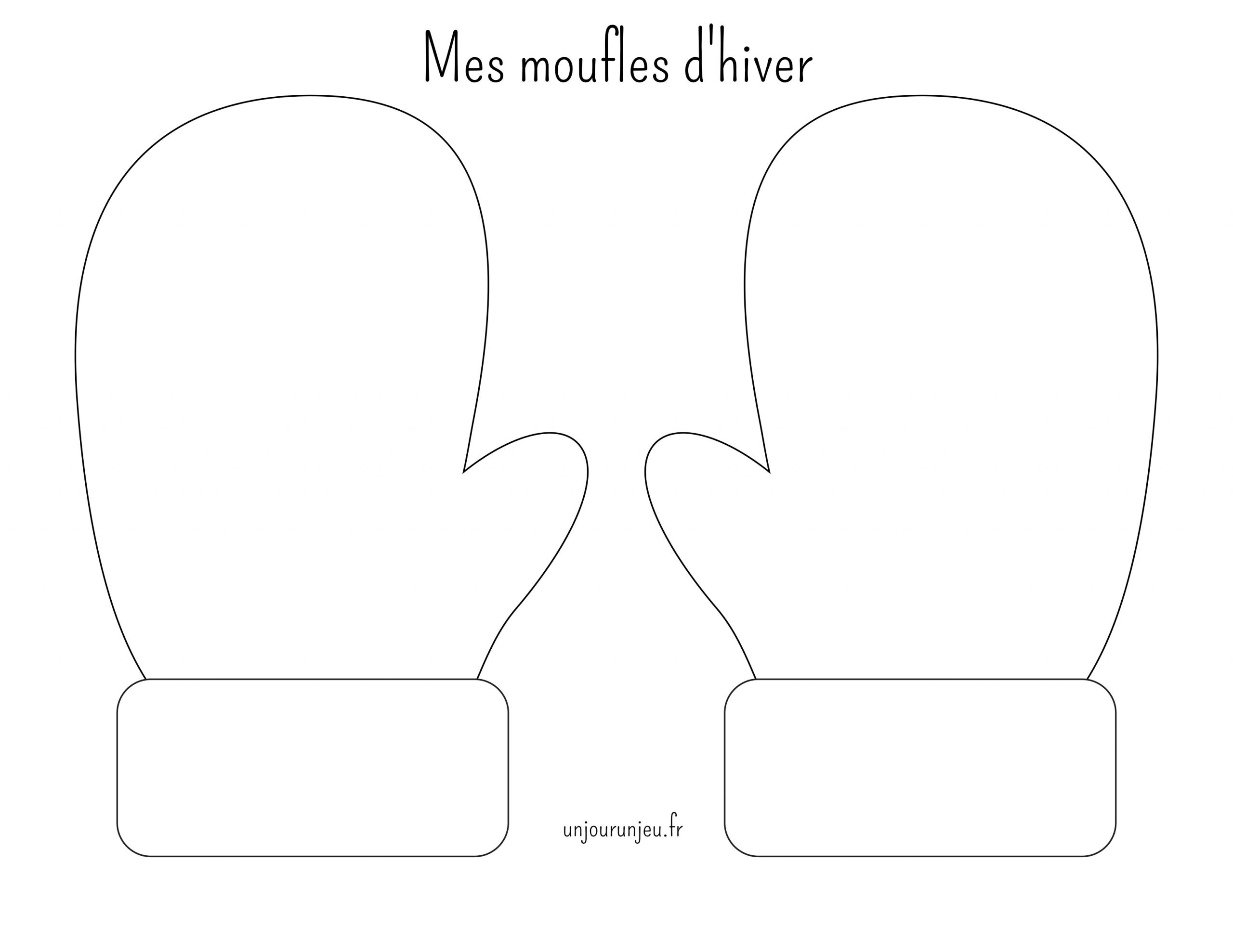 Mes moufles d'hiver à colorier - Un jour un jeu