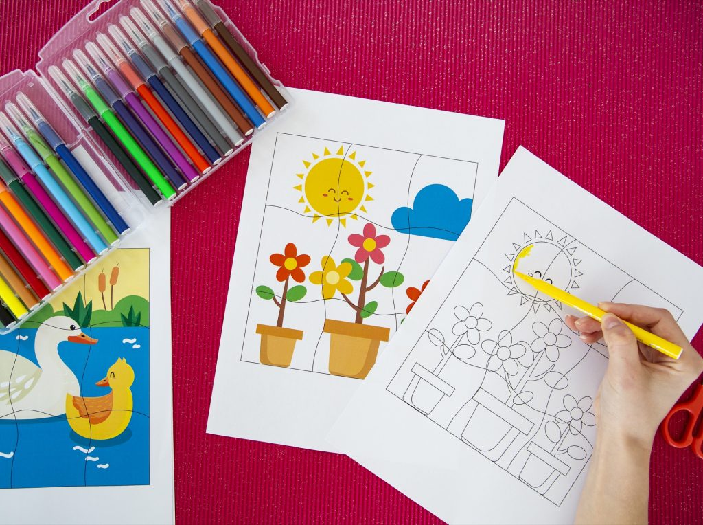 Mes puzzles du printemps à colorier