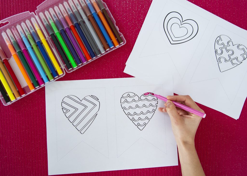 Banderole de la Saint Valentin - étape 1