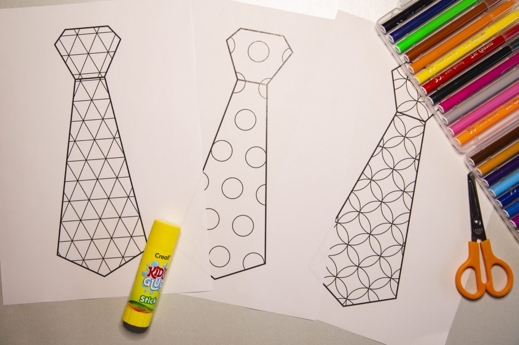 Cravates pour mon papa - étape 1