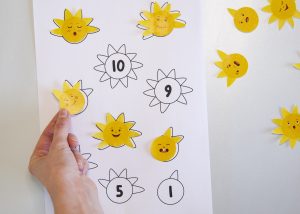 Mes soleils à compter pour apprendre à dénombrer