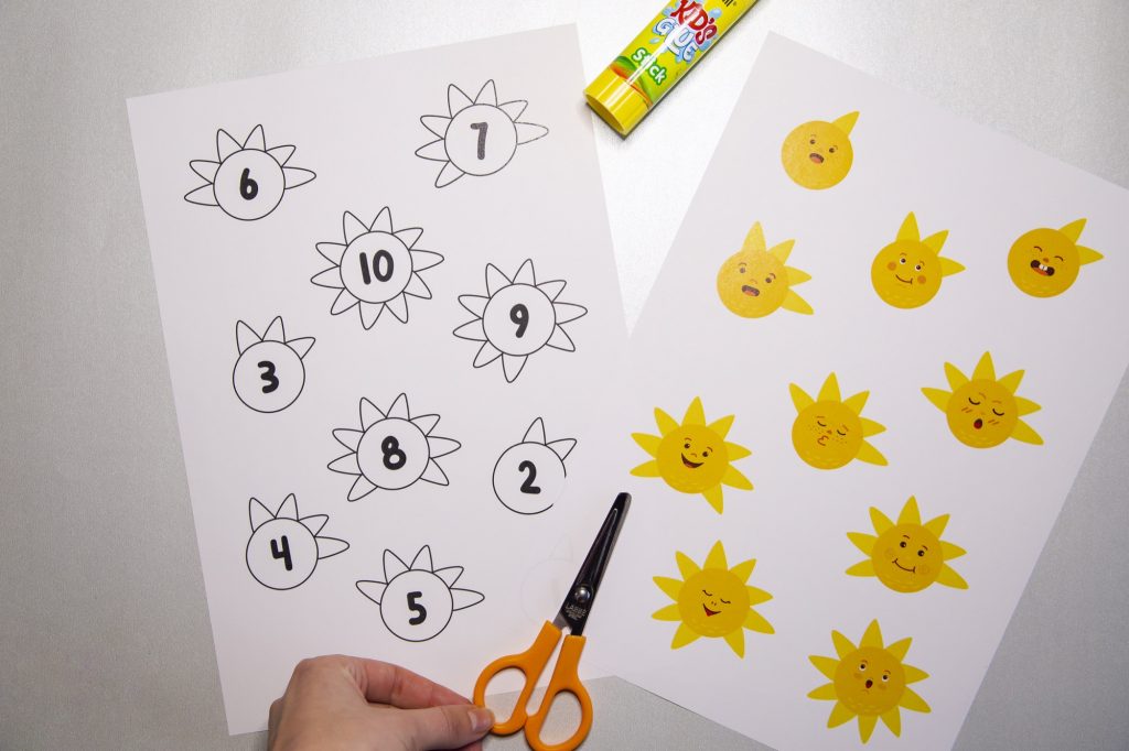 Me soleils à compter - étape 1