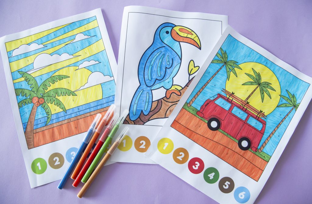 Coloriages magiques de l'été - étape 3