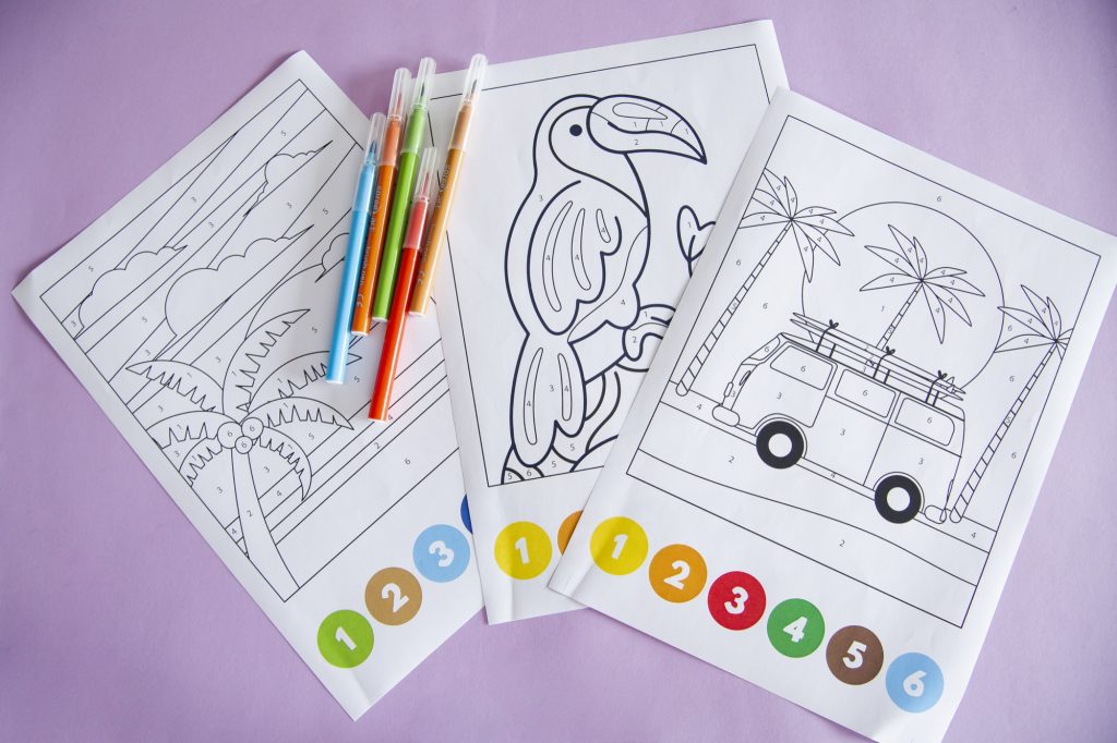 Coloriages magiques de l'été - étape 1