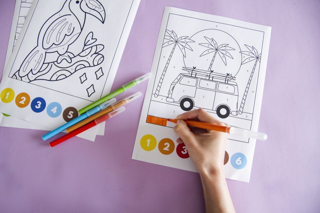 Coloriages magiques de l'été - étape 2