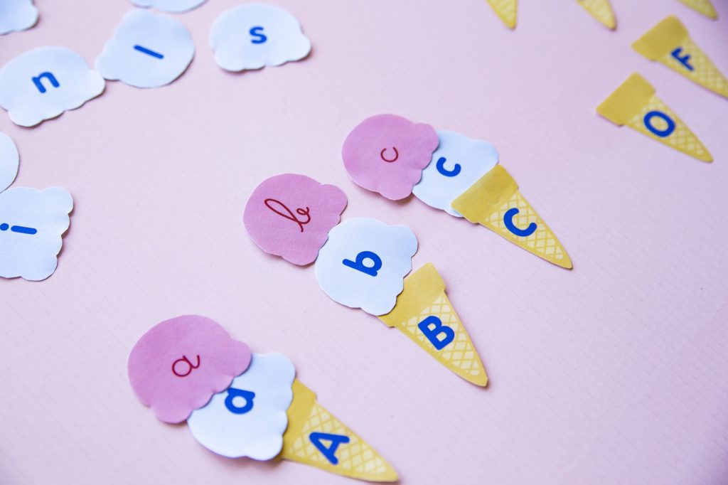 Correspondance alphabet glaces - étape 5