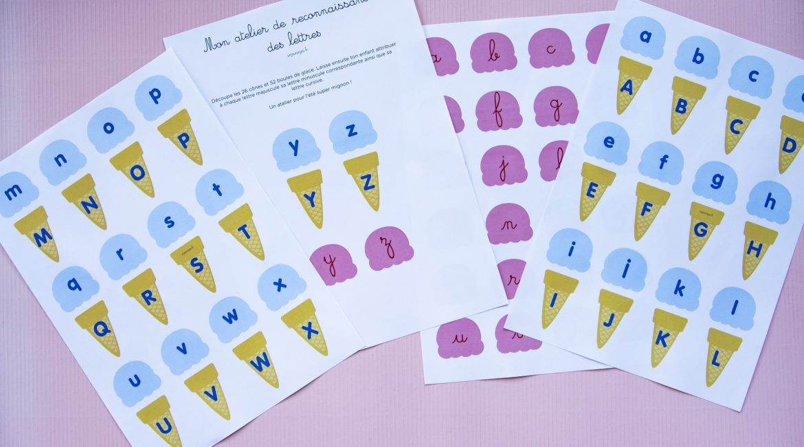 Correspondance alphabet glaces - étape 1