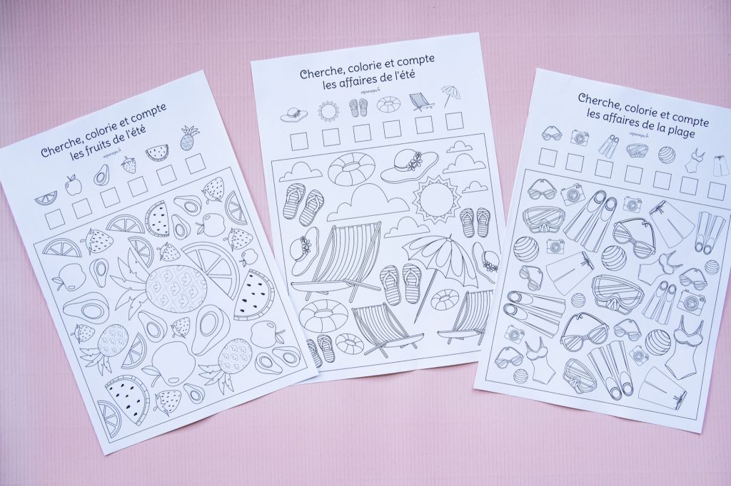 Cherche et colorie de l'été - étape 1