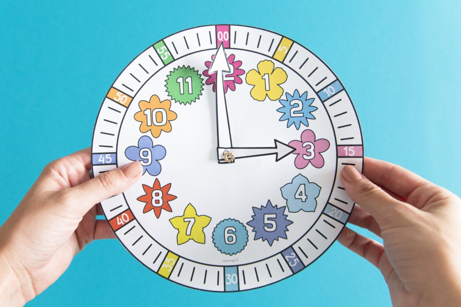 Apprendre à lire l'heure : mon horloge à imprimer - Un jour un jeu