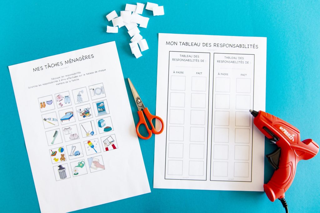 Mes petites responsabilités : mon tableau personnel - étape 1
