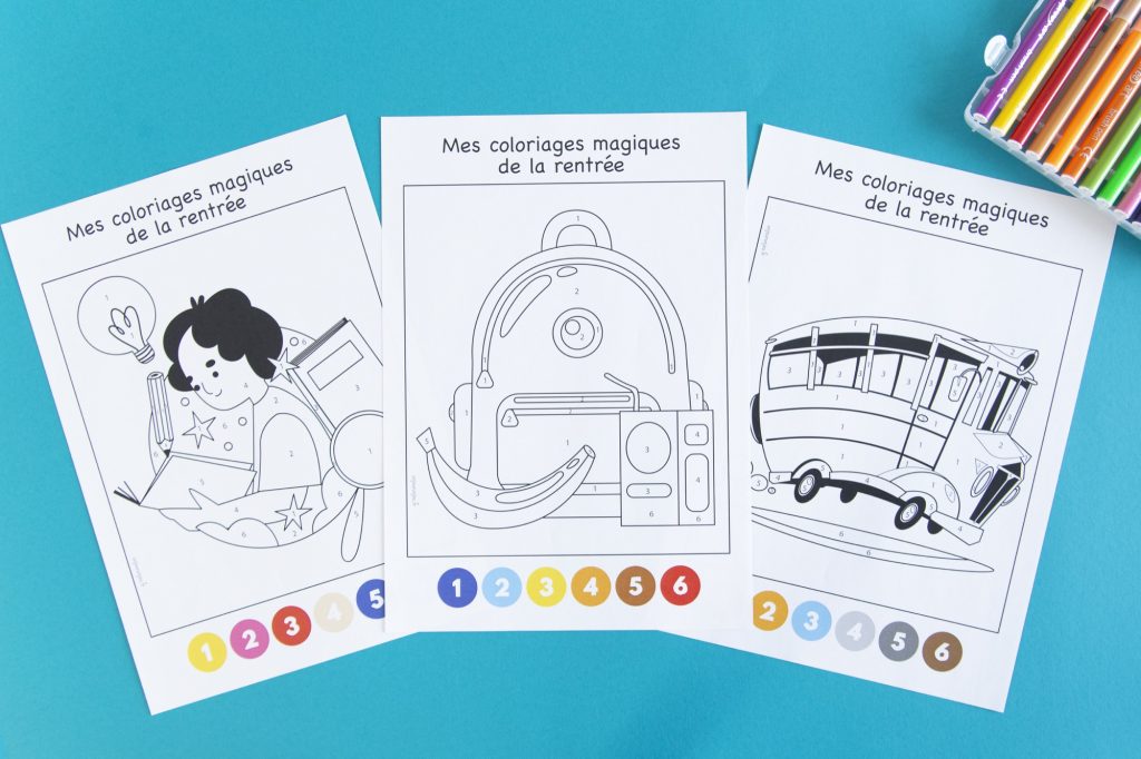 Coloriages magiques de la rentrée - étape 1