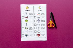 Ma routine du soir et du matin - étape 1