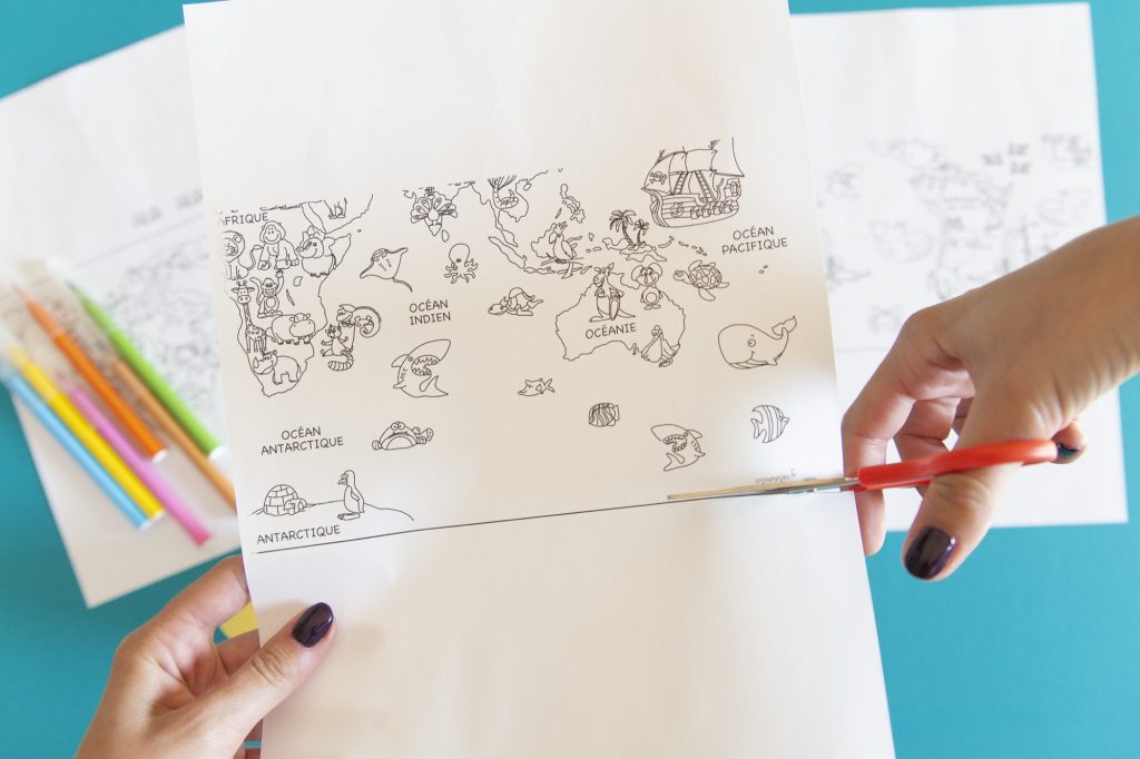 Ma mappemonde à colorier - étape 2