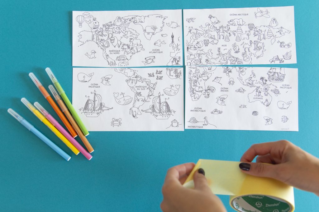 Ma mappemonde à colorier - étape 3