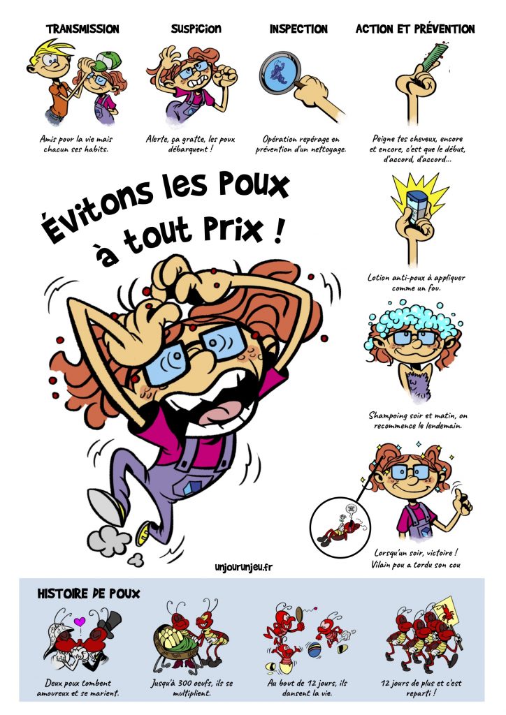 Affiche anti poux unjourunjeu