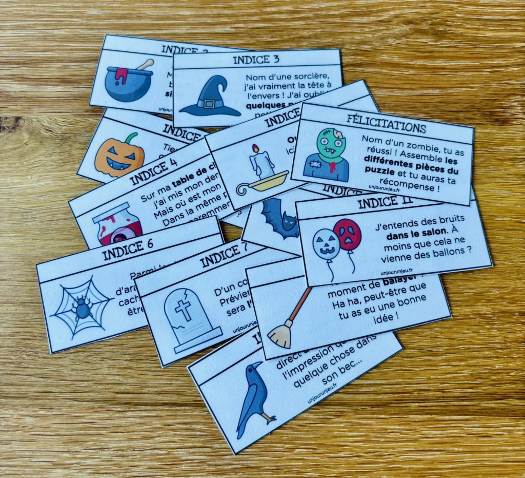 Chasse au trésor Halloween - les indices