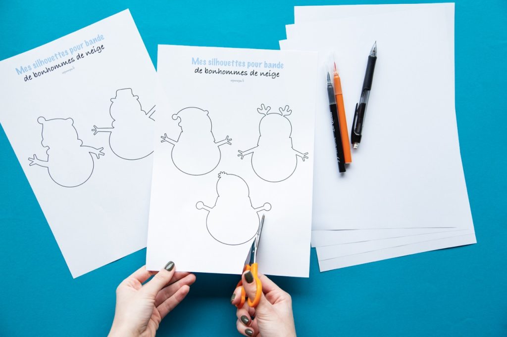 Mes frises en papier bonhommes de neige - étape 2