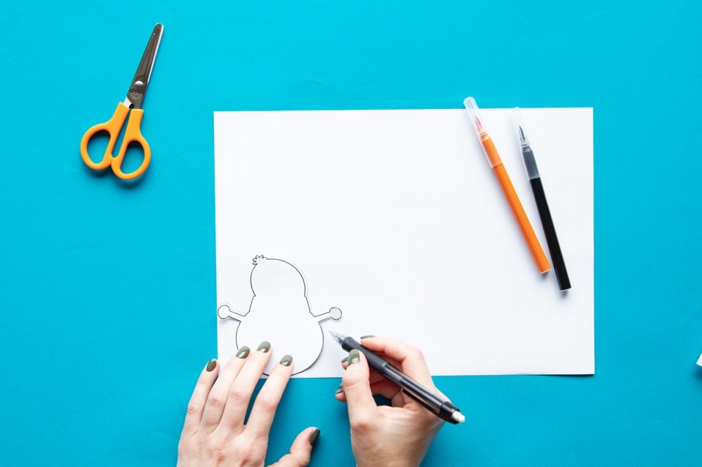 Mes frises en papier bonhommes de neige - étape 3