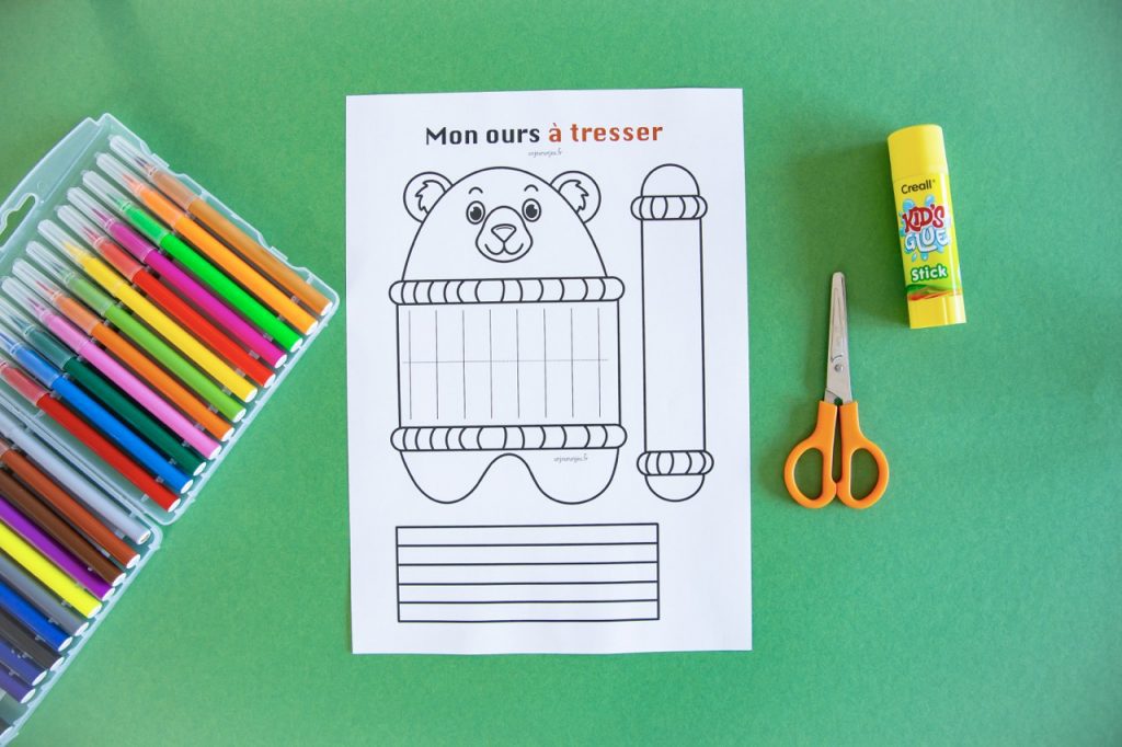 Mon ourson à tresser - le matériel