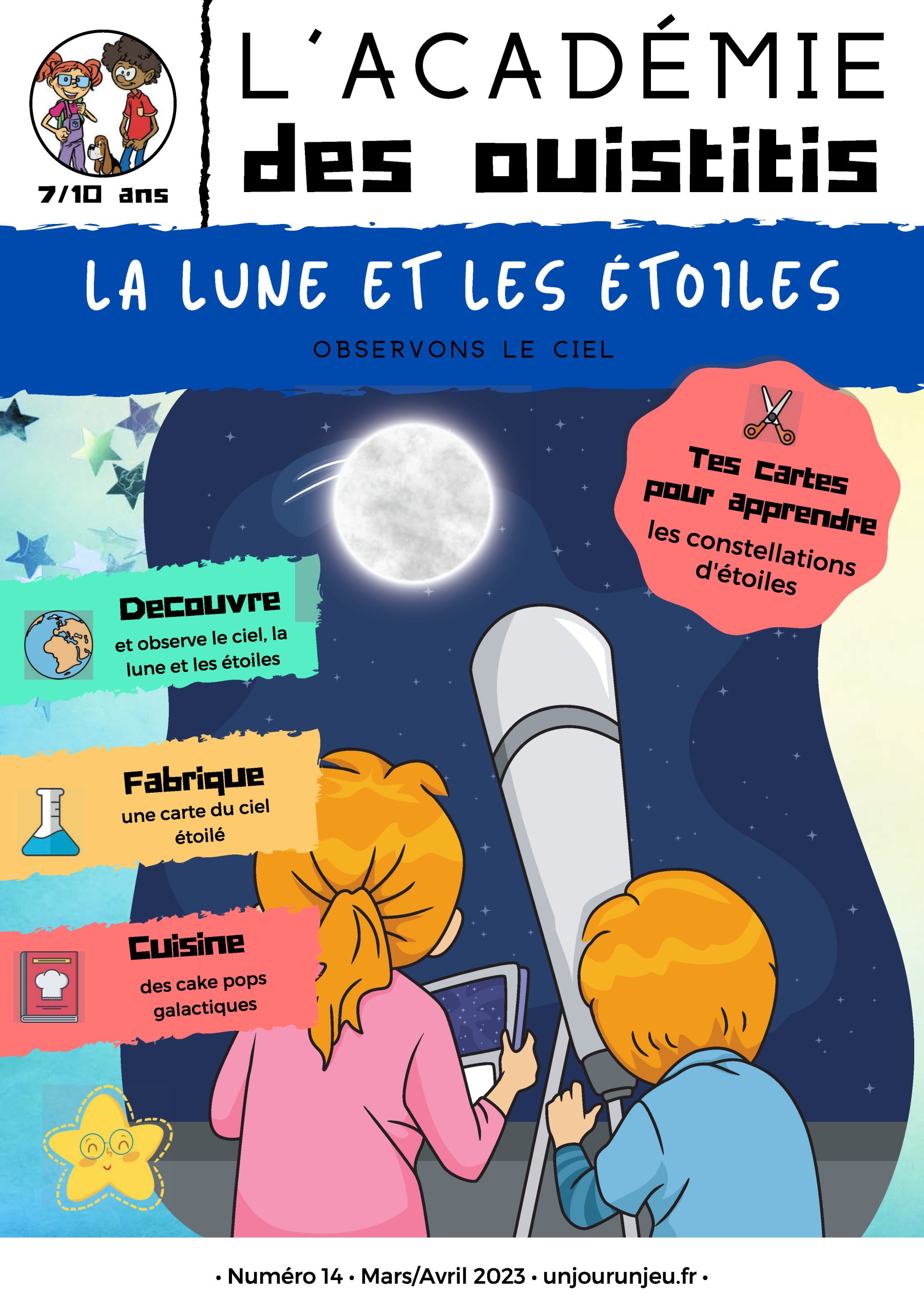 L'Académie des Ouistitis observe la lune et les étoiles