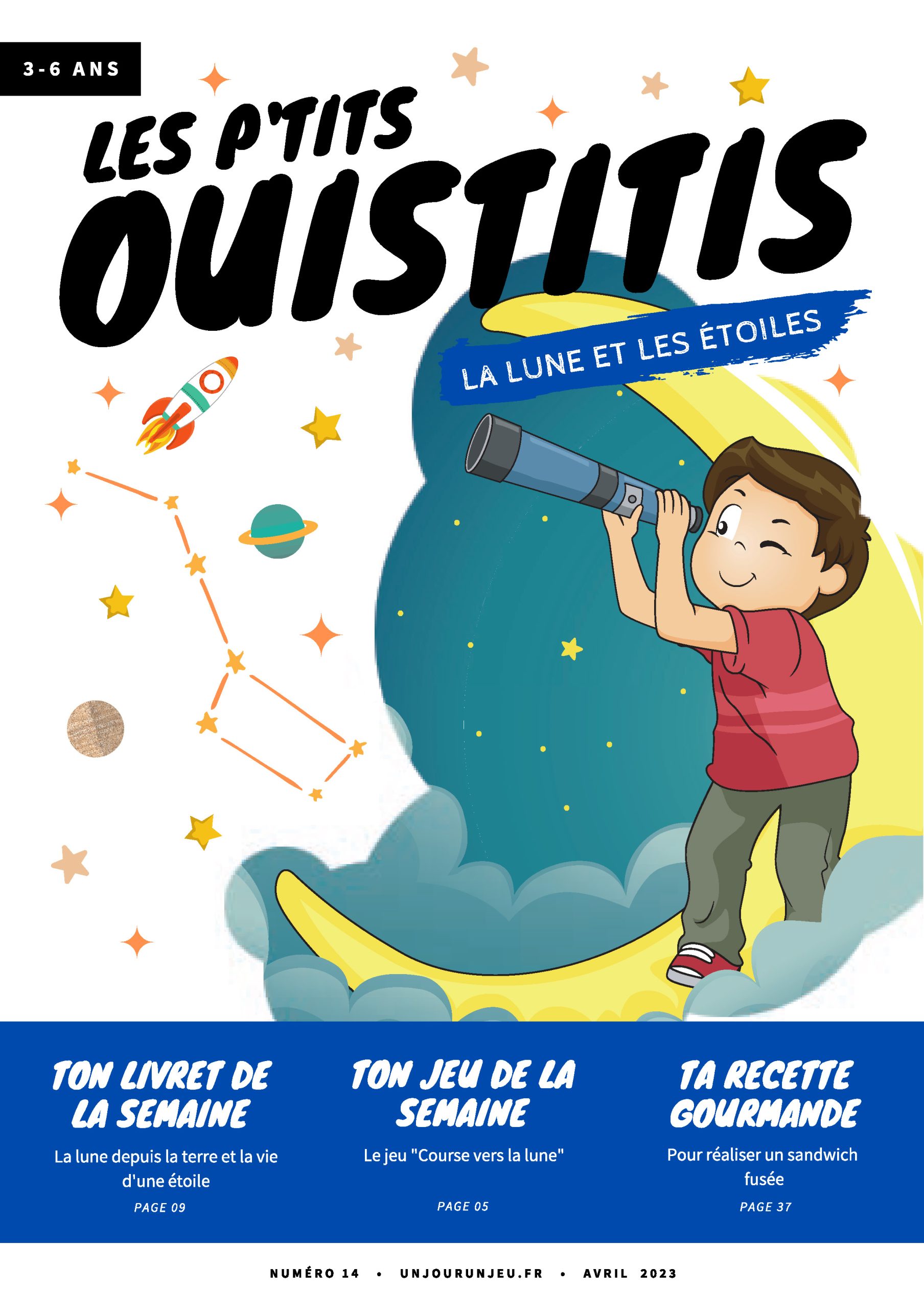 Les P'tits Ouistitis observent la lune et les étoiles