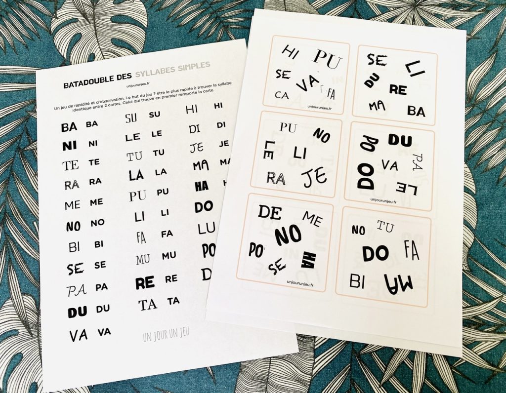 Batadouble des syllabes simples - 2
