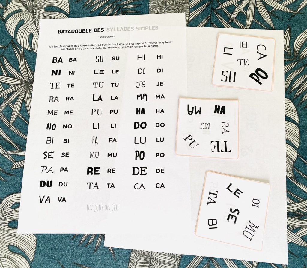 Batadouble des syllabes simples - 1