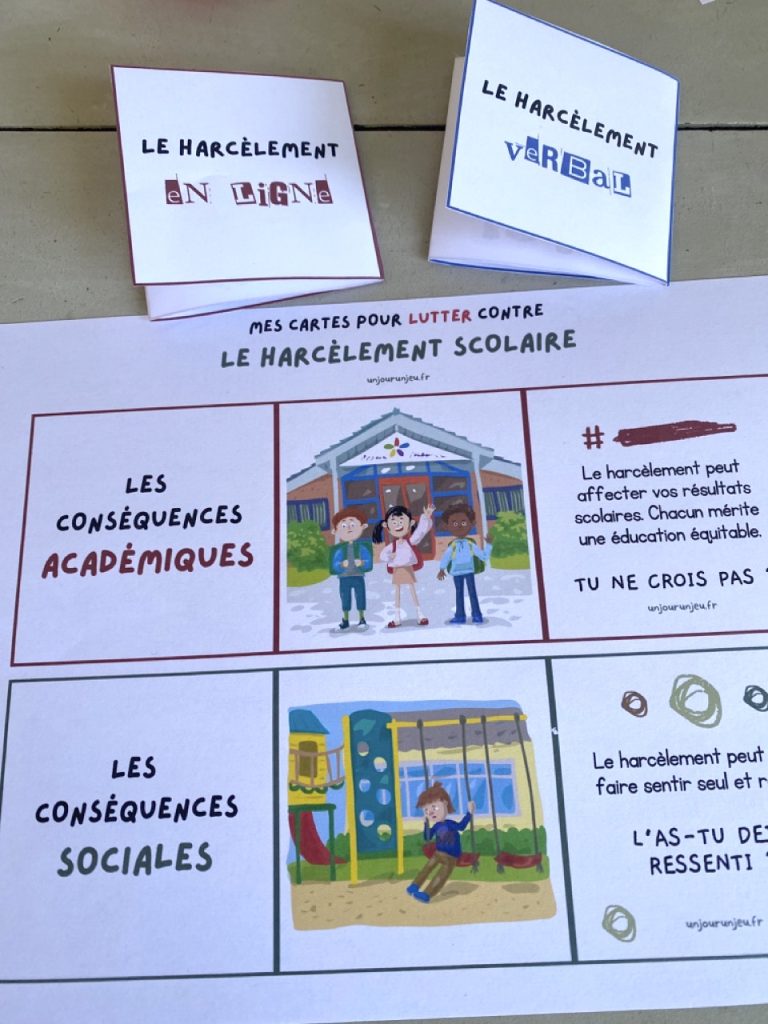 Mes cartes à télécharger pour lutter contre le harcèlement scolaire