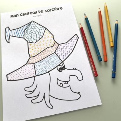 Mon chapeau de sorcière à compléter avec des graphismes