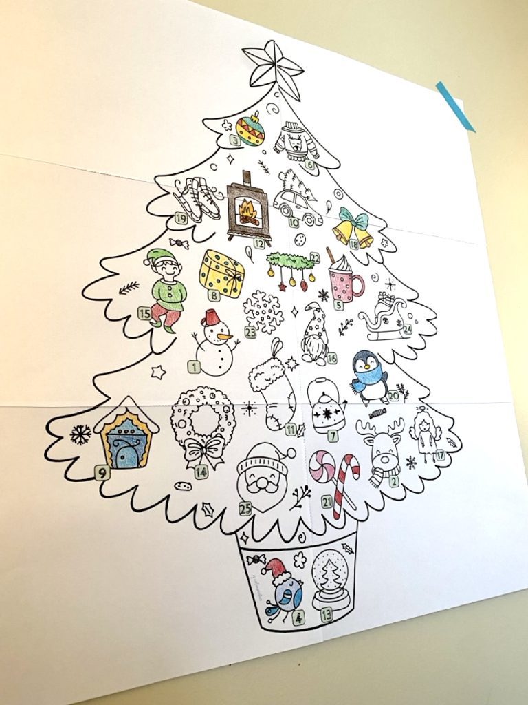 Mon sapin de l'Avent à colorier