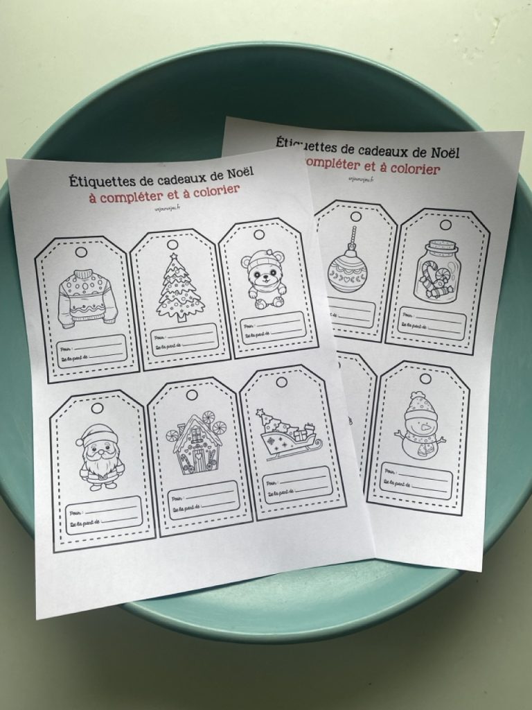 Mes étiquettes de Noël à colorier - 1