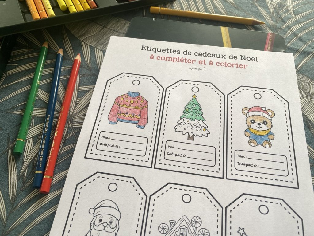 Mes étiquettes de Noël à colorier- 2