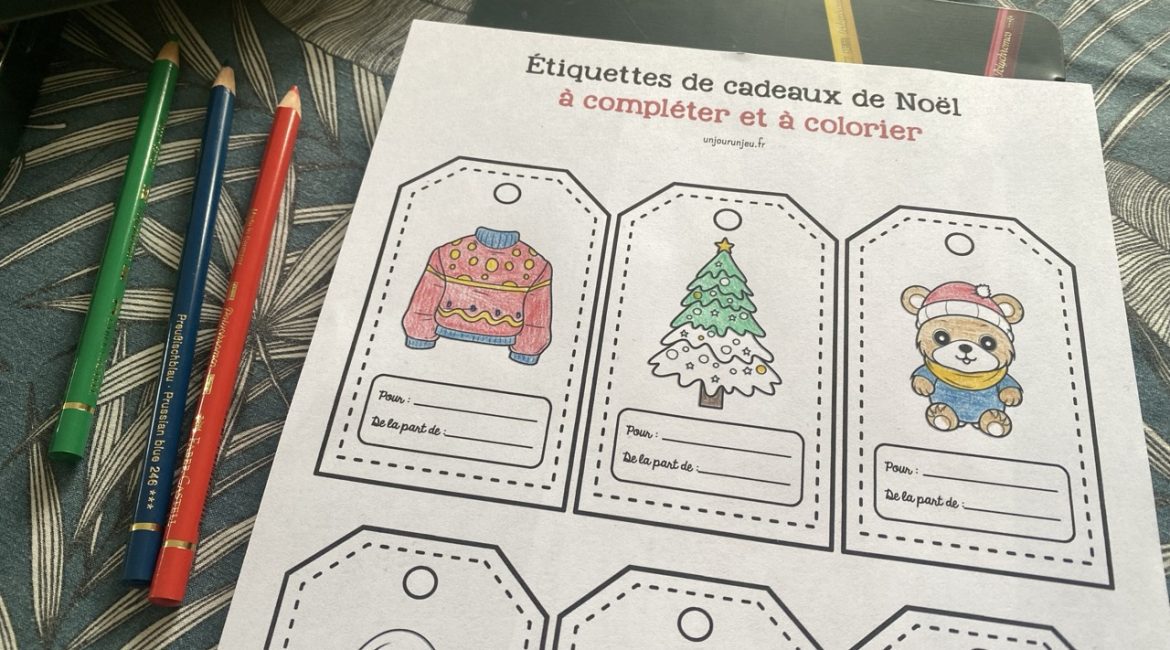 Mes étiquettes de Noël à colorier- 2