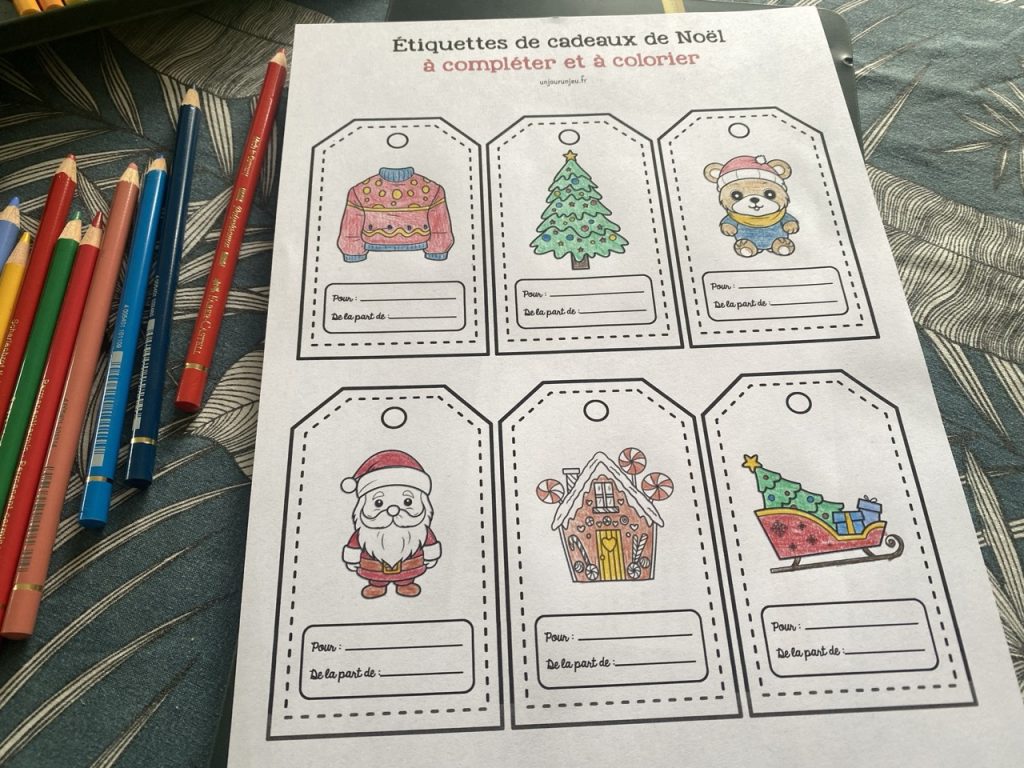 Mes étiquettes de Noël à colorier - 3
