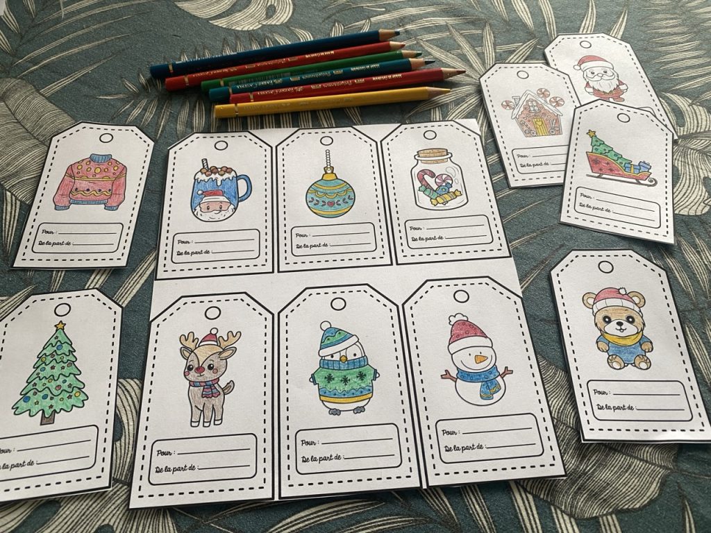 Mes étiquettes de Noël à colorier - 4