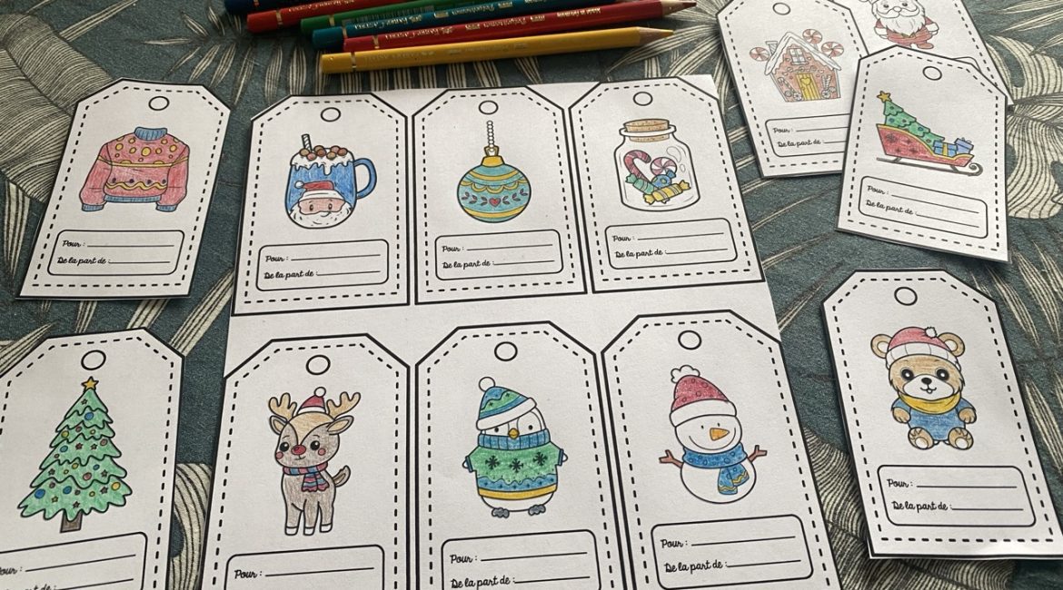 Mes étiquettes de Noël à colorier - 4