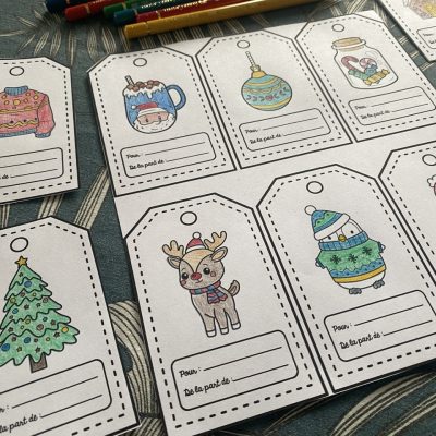 Mes étiquettes de Noël à colorier