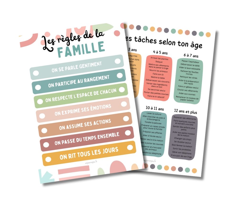 Règles de la famille et tâches selon ton âge