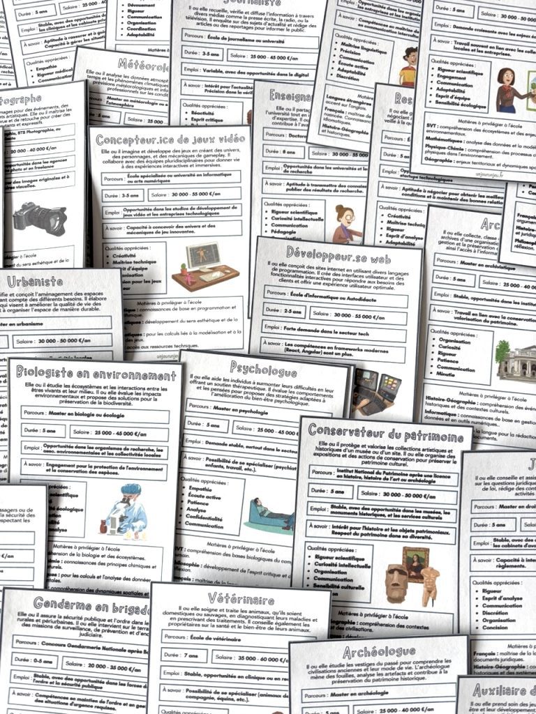 Mes fiches métiers
