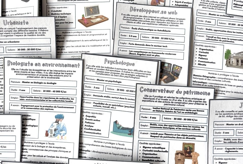 Mes fiches métiers