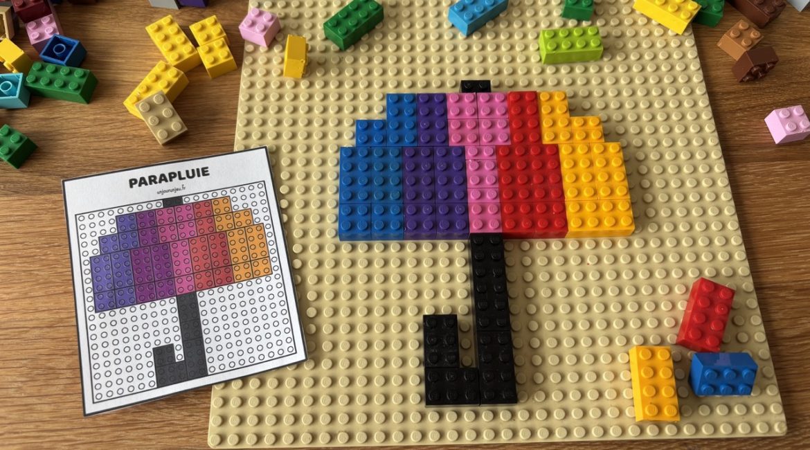 Fiches Lego Printemps Parapluie