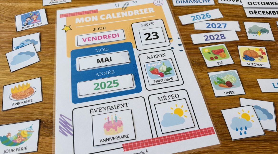 Mon calendrier à compléter