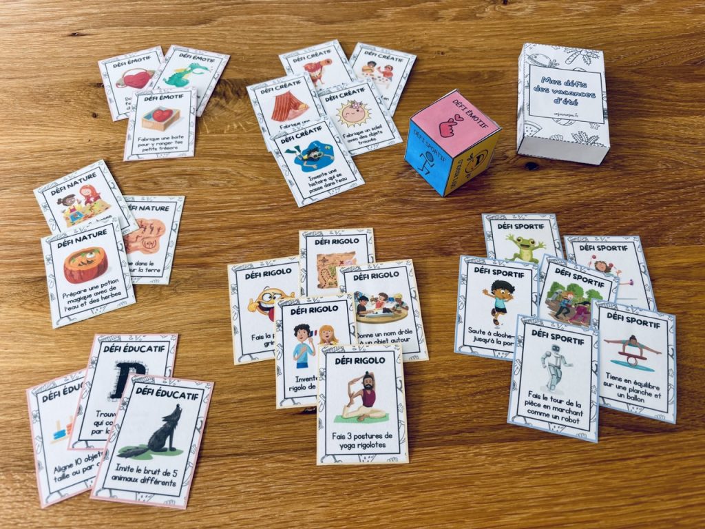 Le jeu de cartes des défis de l'été