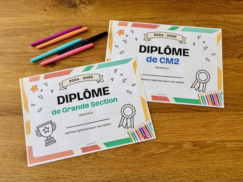 Diplômes fin d'année scolaire
