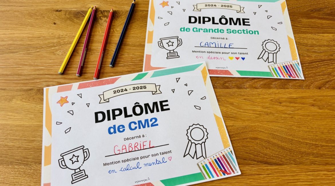 Diplômes fin d'année scolaire